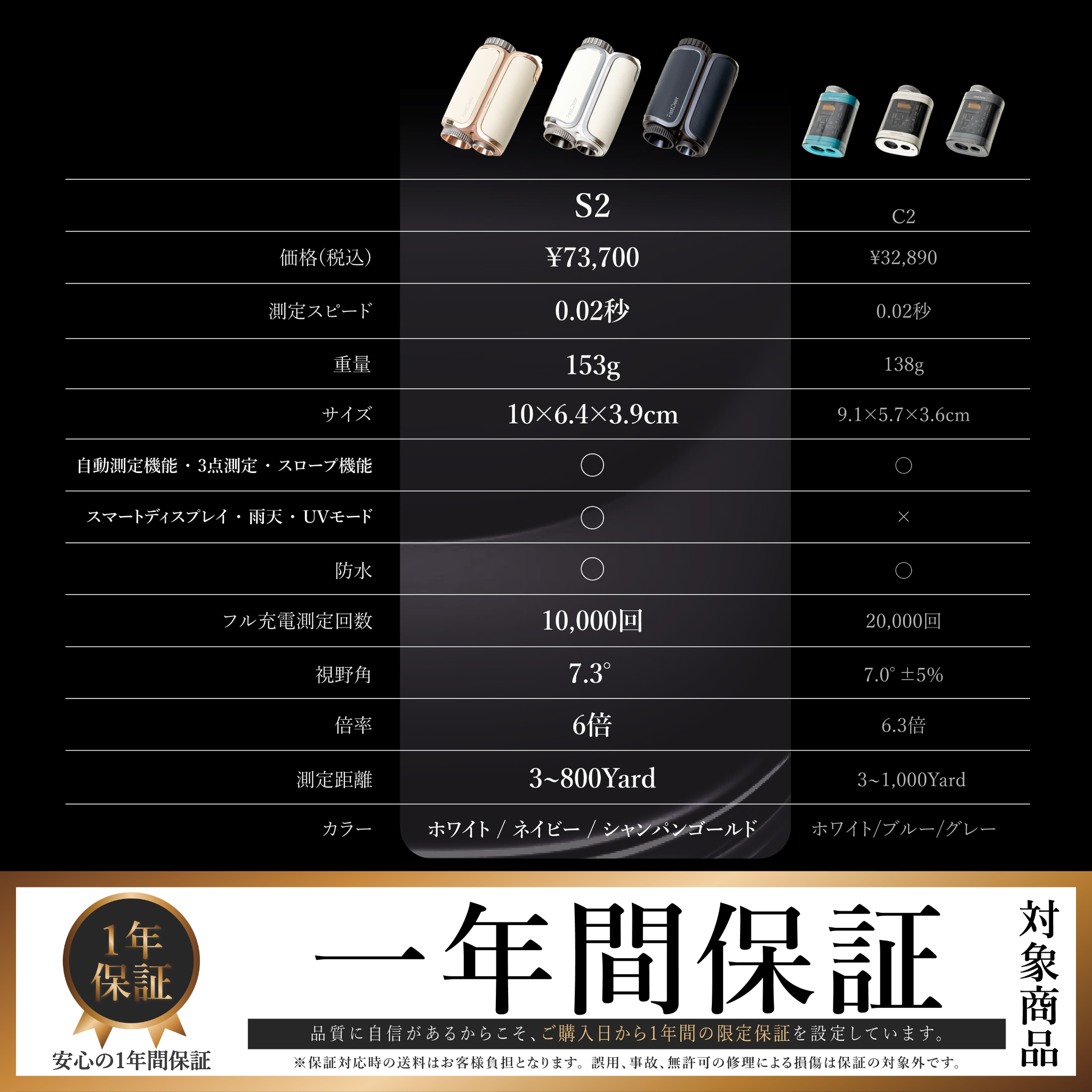S2 - ゴルフレーザー距離計
